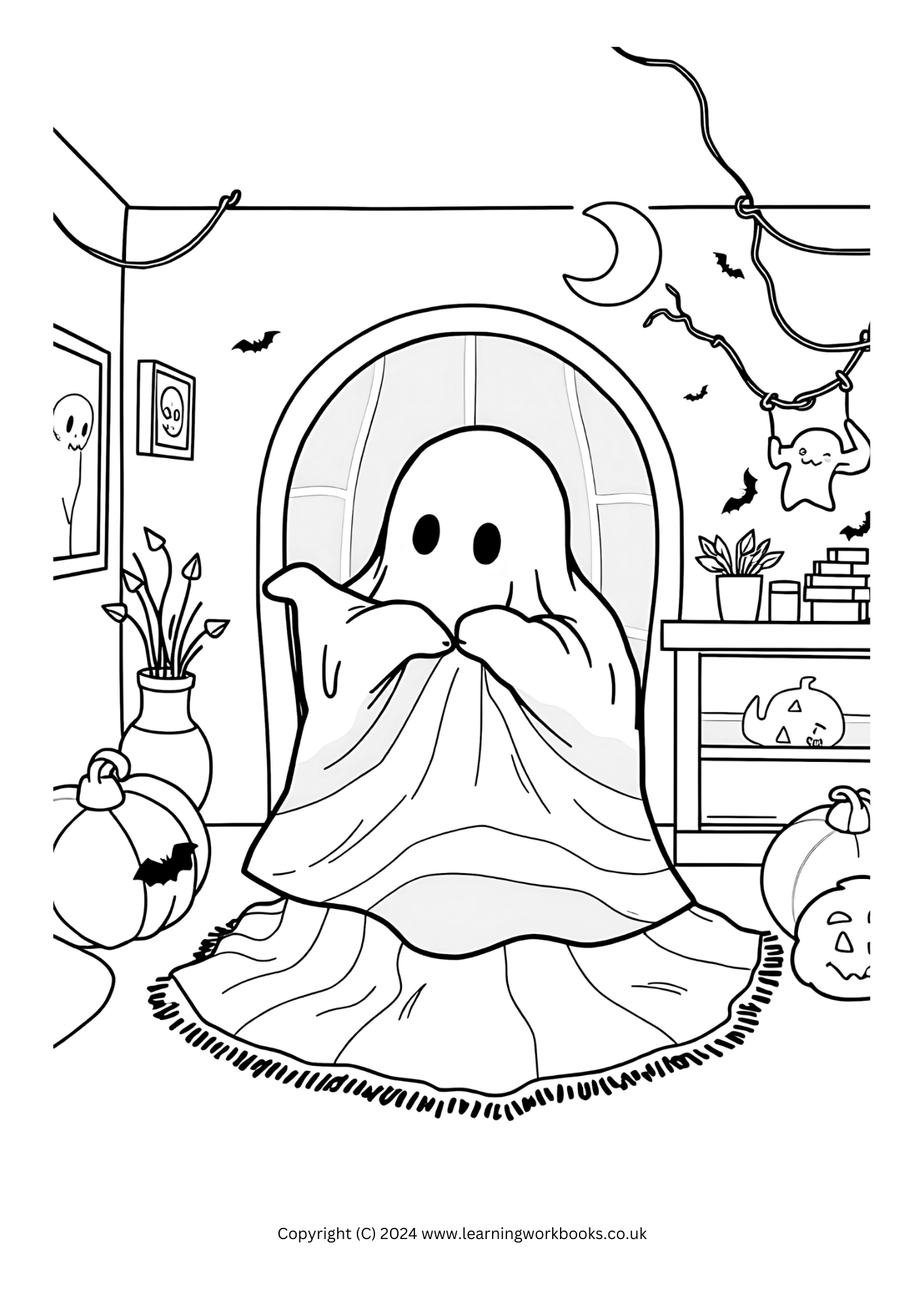 Ghosts in Pyjamas Halloween Colouring Book