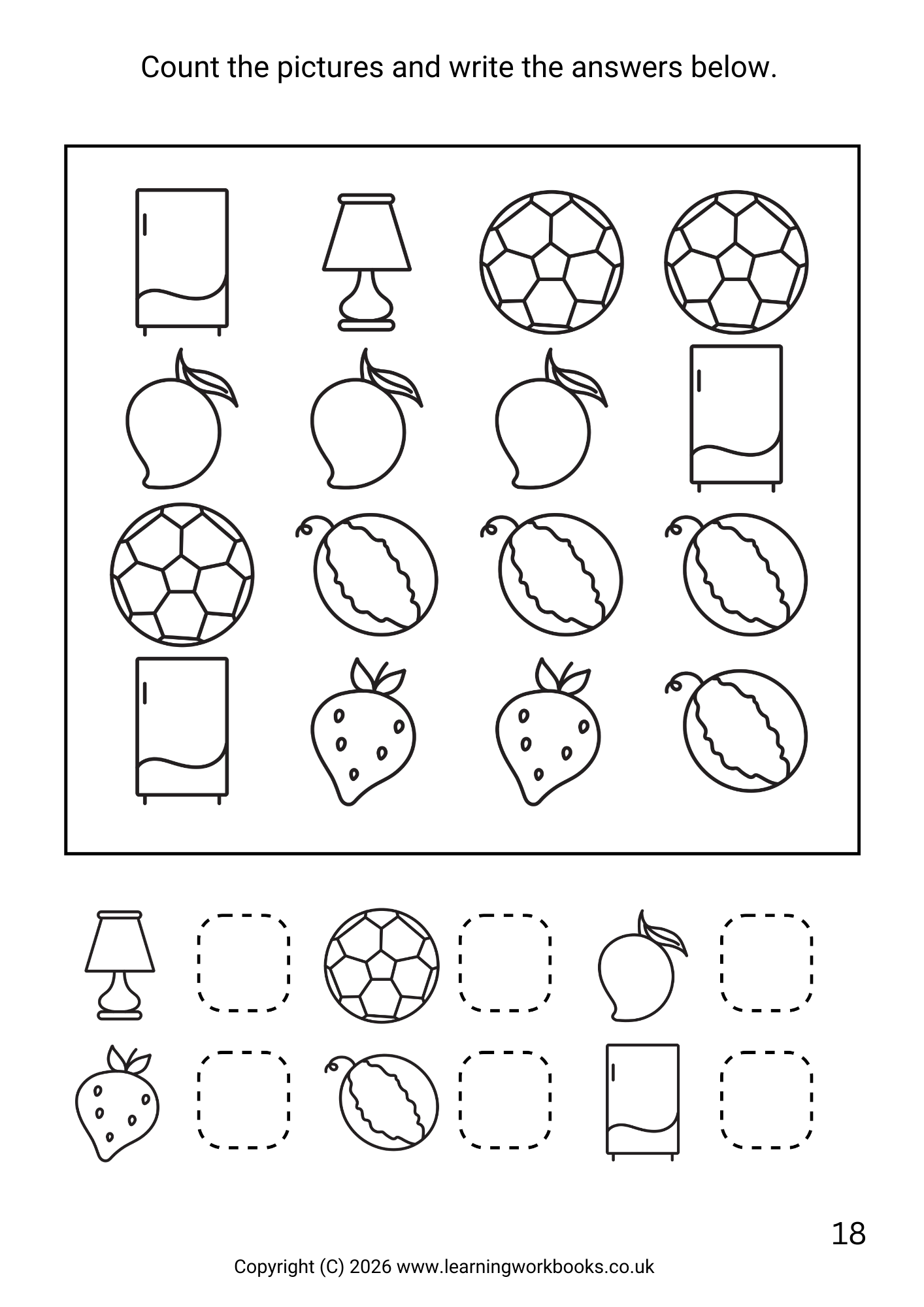 Counting to 20 Workbook 2 (downloadable digital product)