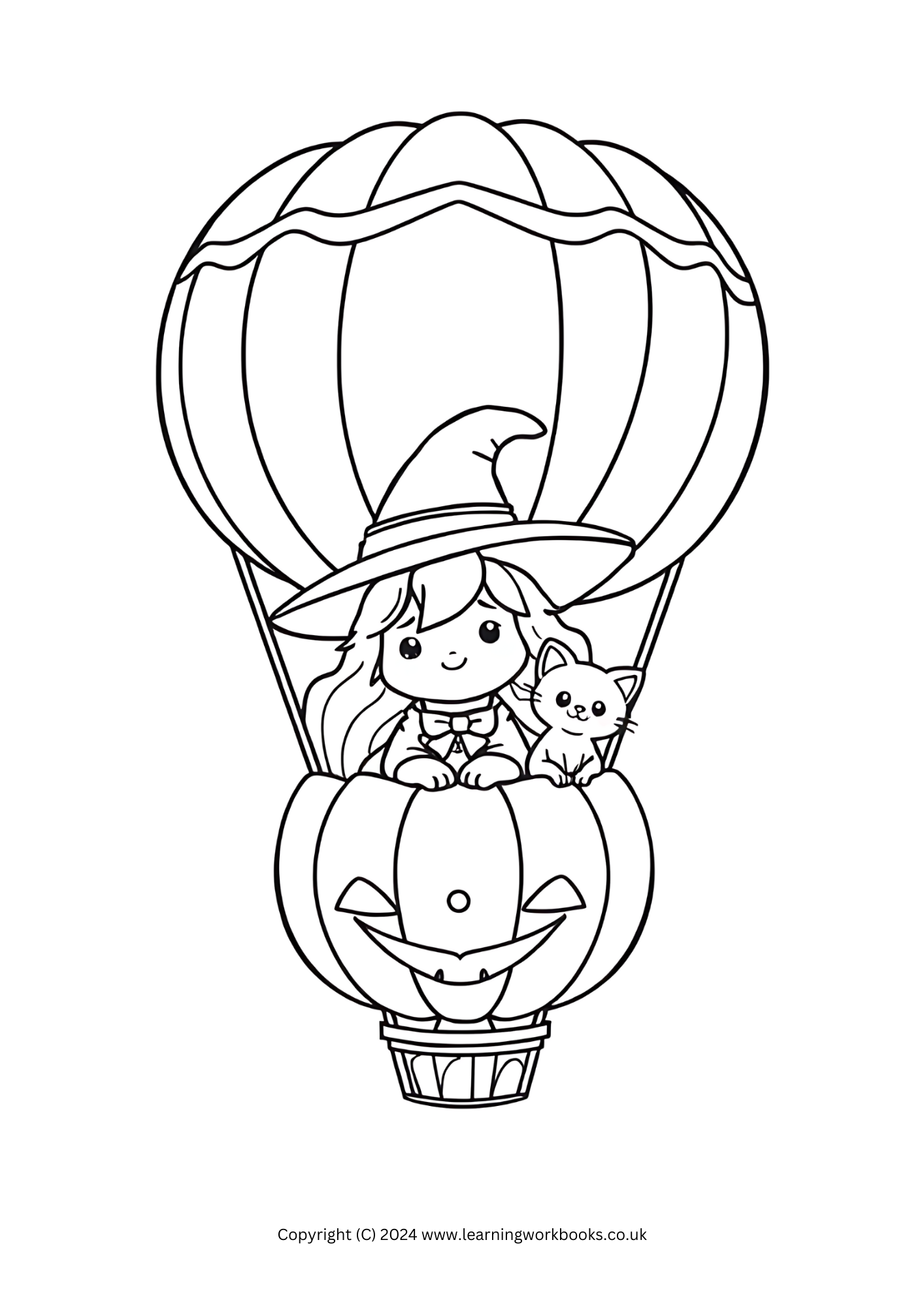 Kawaii Witches Halloween Colouring Book