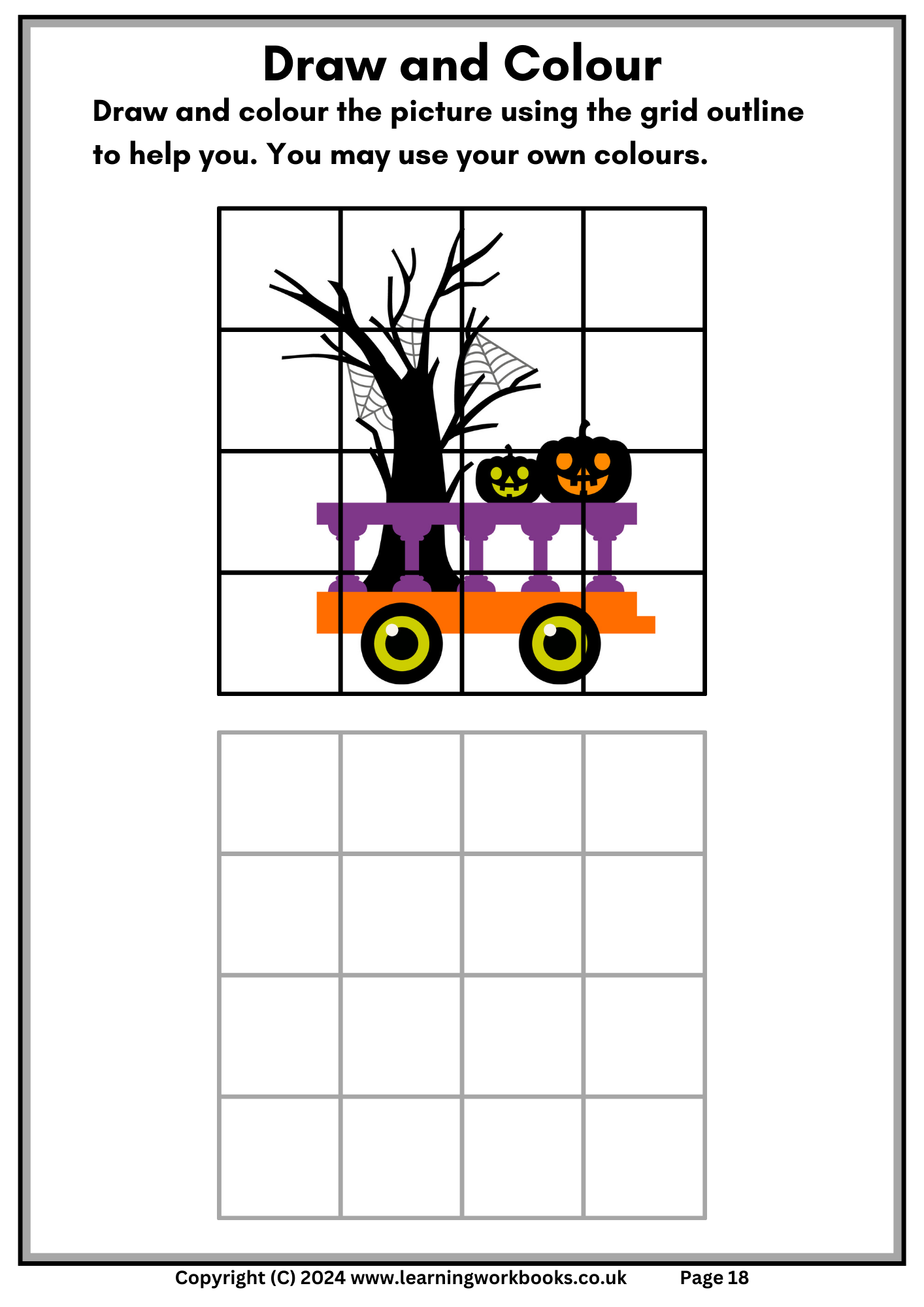 Draw and Colour Halloween Pictures Book 3