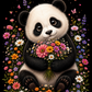Cute Panda Holding a Bouquet / Pandas Printable Art 1 / Premium Printable Digital Download