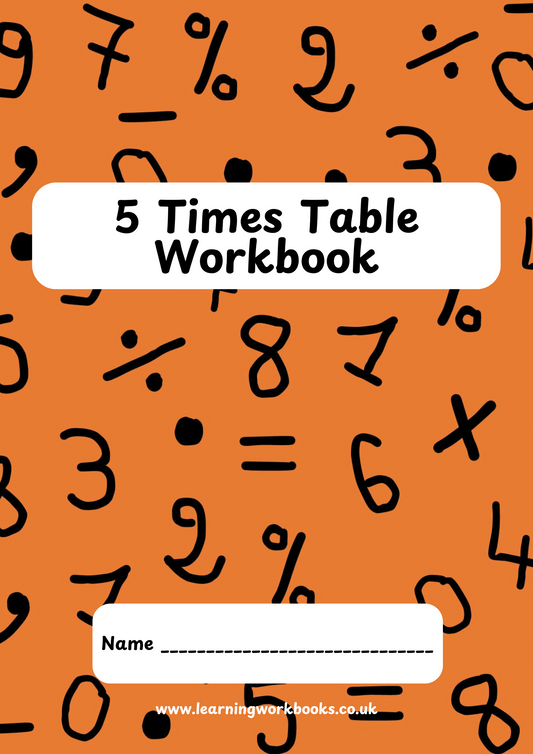 5 Times Table Workbook (downloadable digital product)