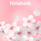 White Flowers with Pink Background A4 Lined Notebook (Downloadable Ebook)