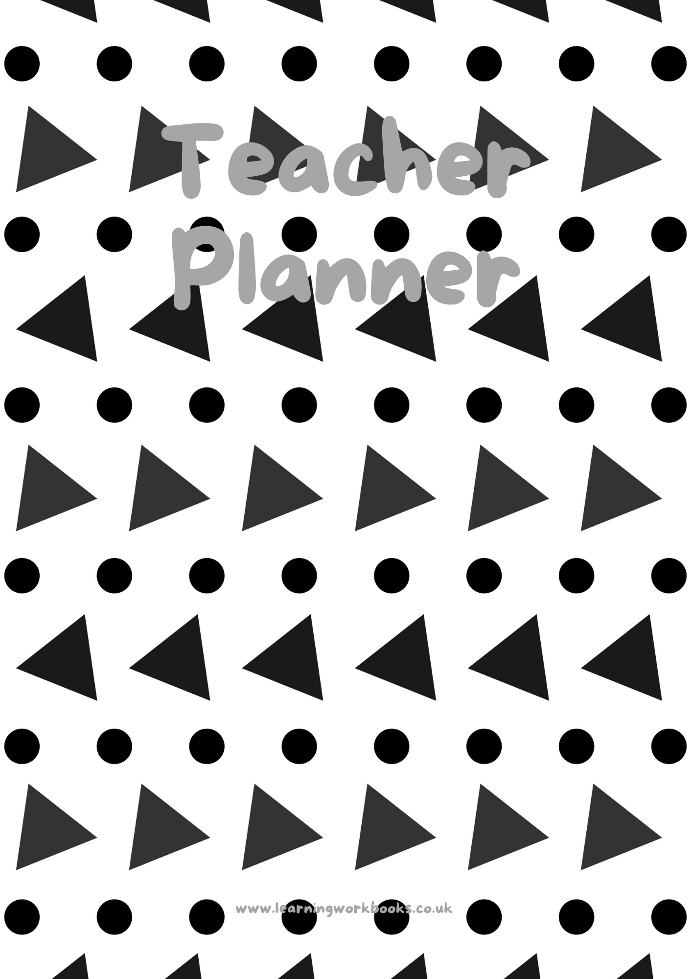 Black Shapes on White Background Teacher Planner