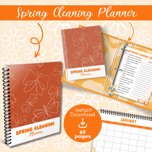Orange Spring Cleaning Planner