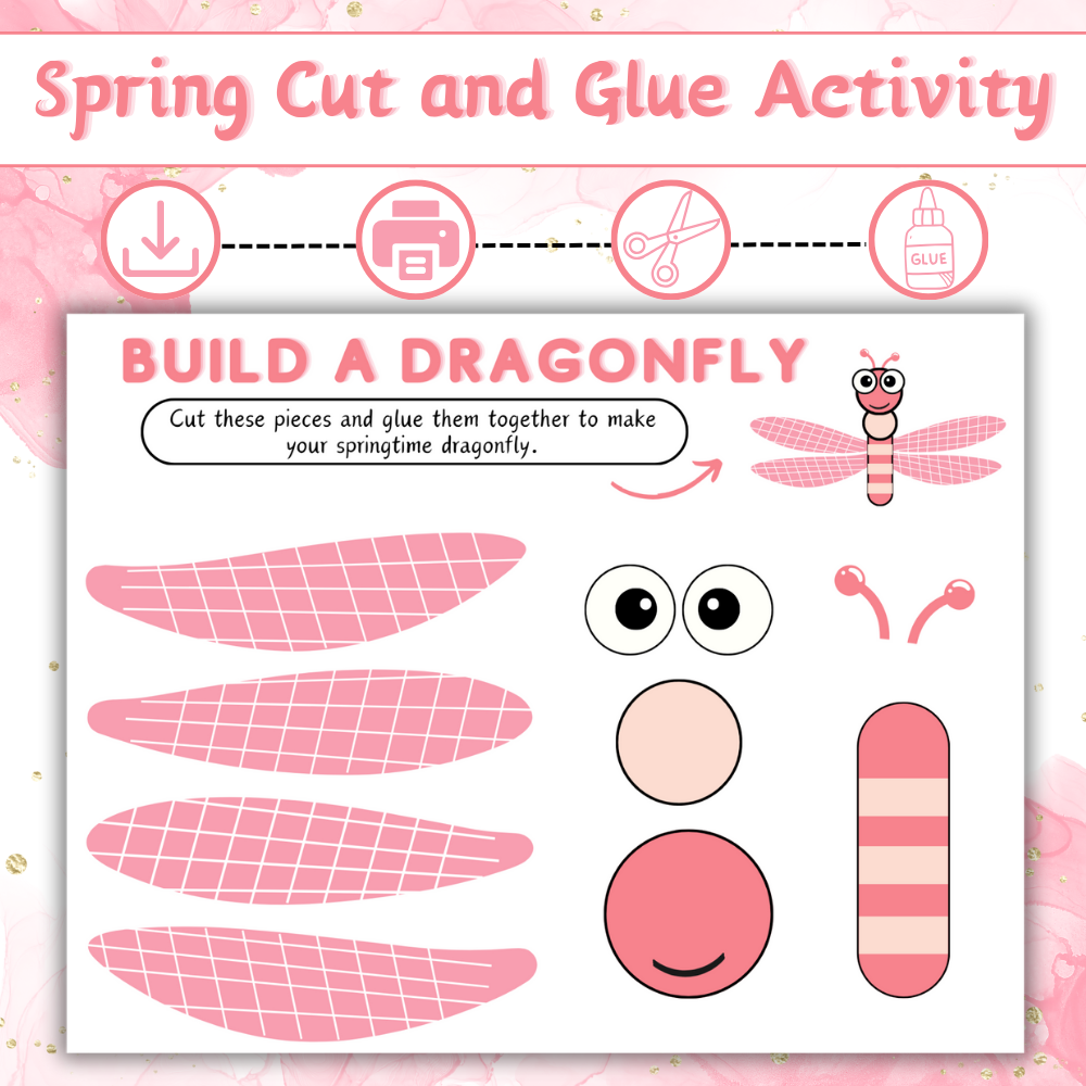 Build a Dragonfly Arts and Crafts Template (downloadable digital product)