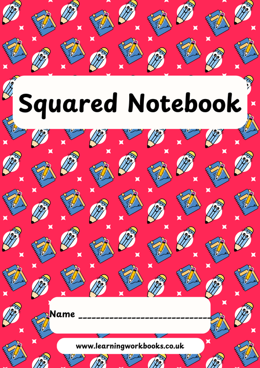 School Pattern 7mm Squared Notebook 9 (downloadable digital product)