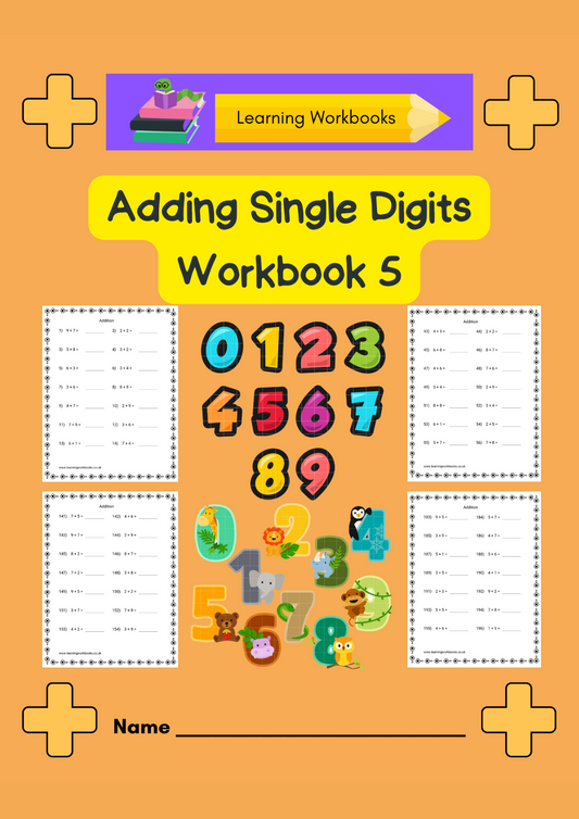 Adding Single Digits Workbook 5