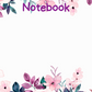 Pink Flowers Purple Leaves A4 Lined Notebook (Downloadable Ebook)