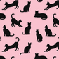 Pink Minimalist Cat Silhouette Pattern / Animal Patterns Printable Art 2 / Premium Printable Digital Download