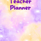 Yellow and Purple Galaxy Teacher Planner