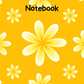 Yellow Flowers with Orange Background A4 Lined Notebook (Downloadable Ebook)