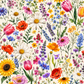 Vibrant Wildflower Garden Pattern / Floral Printable Art 5 / Premium Printable Digital Download