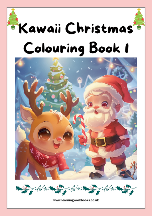 Kawaii Christmas Colouring Book 1 (downloadable digital product)