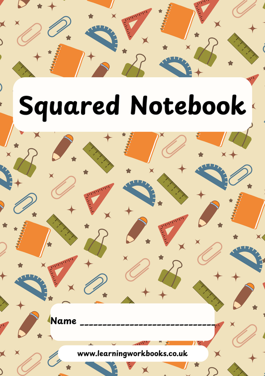 School Pattern 7mm Squared Notebook 6 (downloadable digital product)