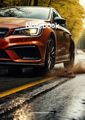 Sports Car A4 Lined Notebook 1 (downloadable digital product)