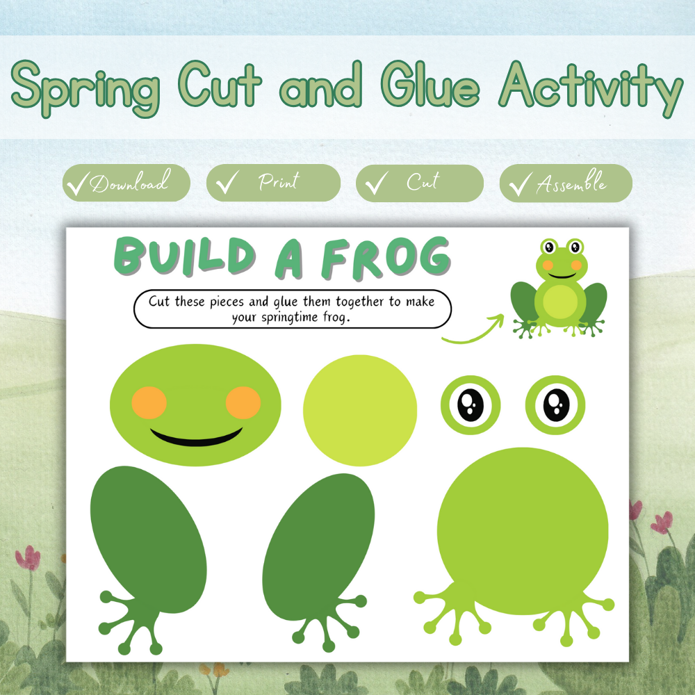 Build a Frog Arts and Crafts Template (downloadable digital product)