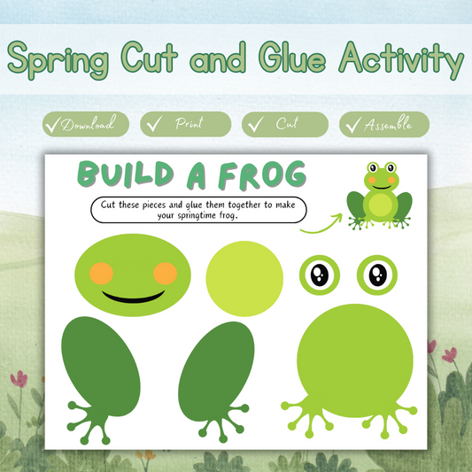 Build a Frog Arts and Crafts Template (downloadable digital product)