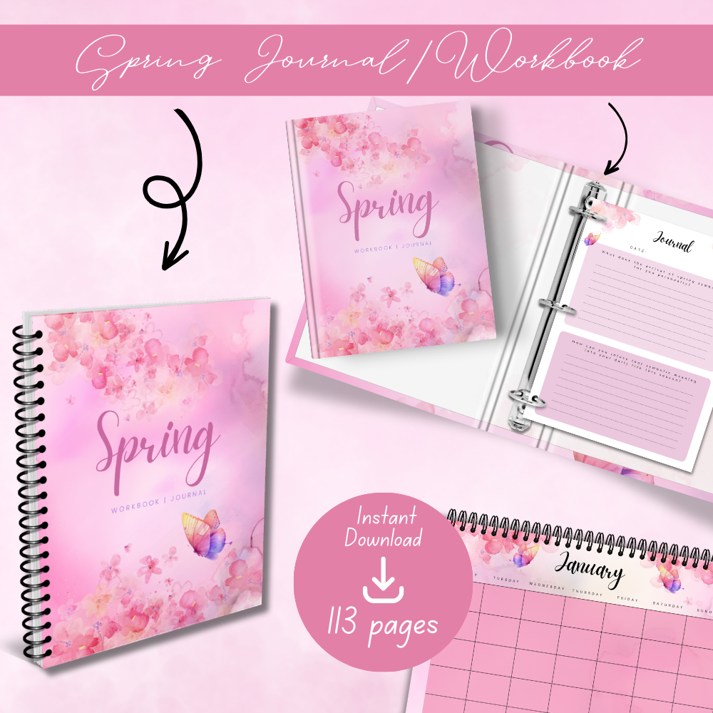 Pink Spring Journal Workbook – Learning Workbooks