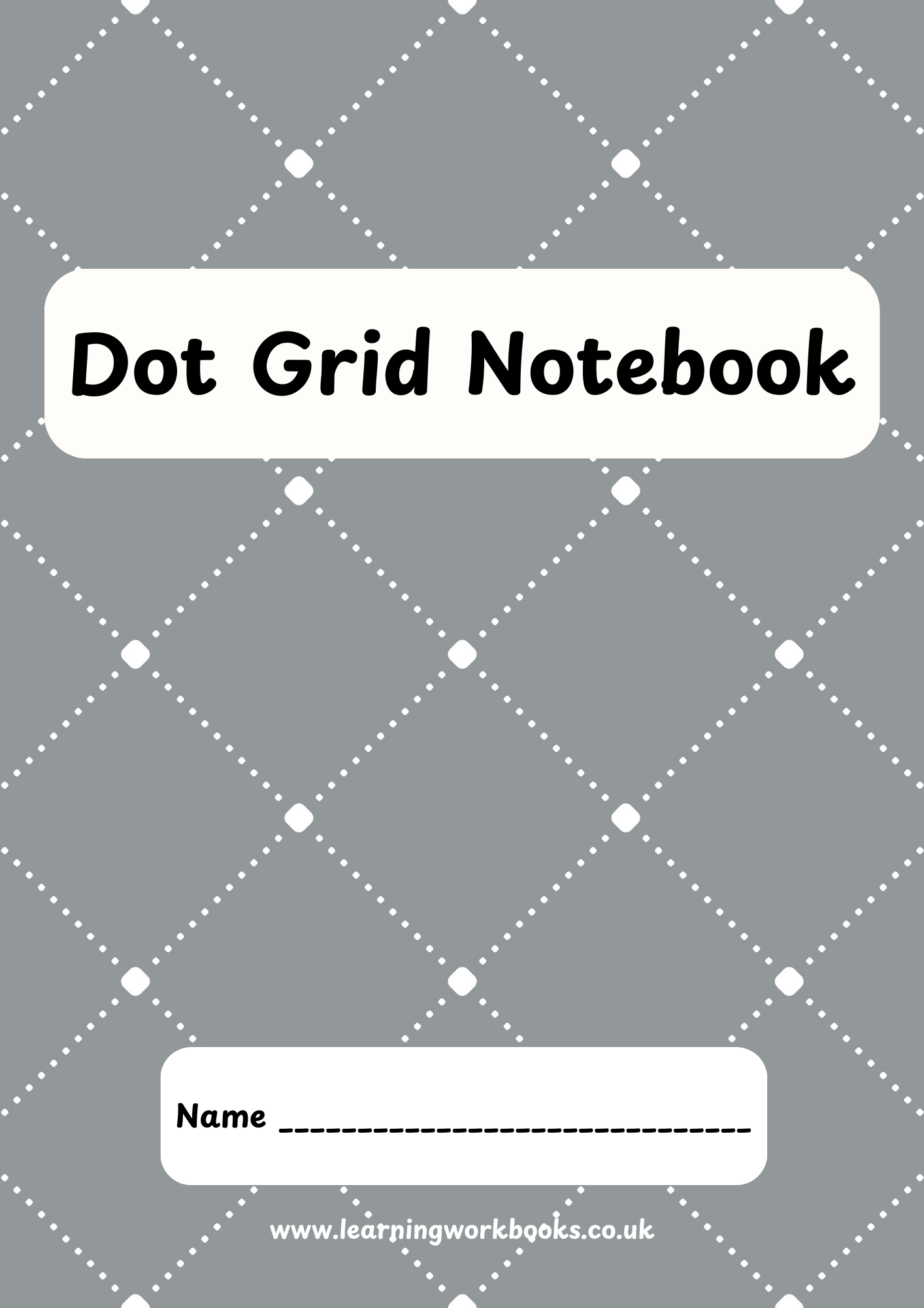 Coloured 6mm Grey Dot Grid Notebook 3 (downloadable digital product)