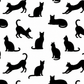 White Minimalist Cat Silhouette Pattern / Animal Patterns Printable Art 3 / Premium Printable Digital Download