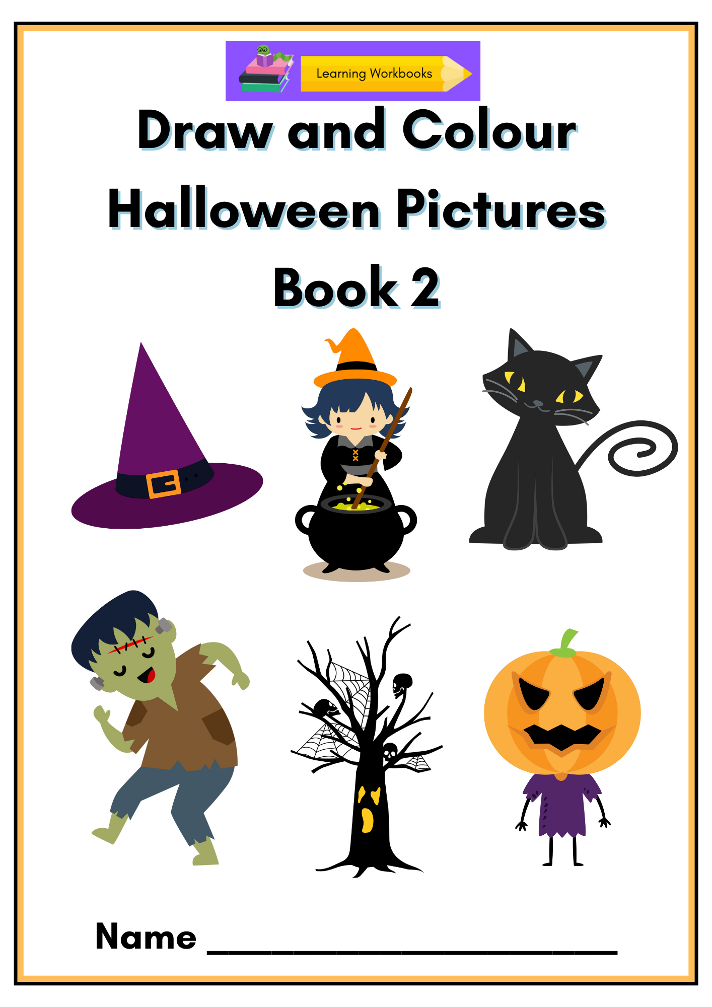 Draw and Colour Halloween Pictures Book 2