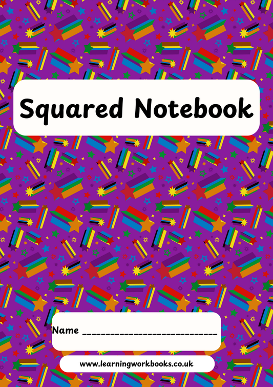 School Pattern 7mm Squared Notebook 19 (downloadable digital product)