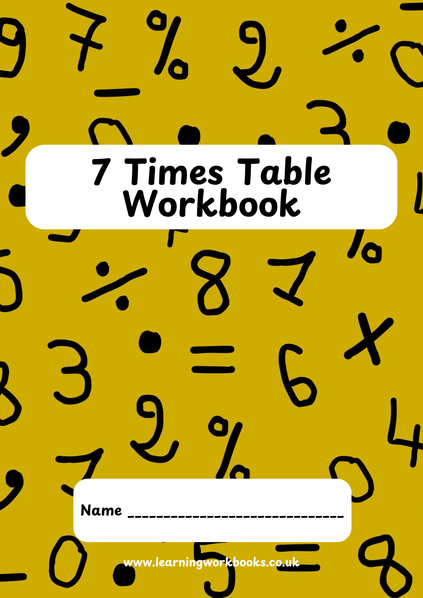 7 Times Table Workbook (downloadable digital product)