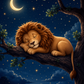 Sleeping Lion on a Branch / Lions Printable Art 2 / Premium Printable Digital Download
