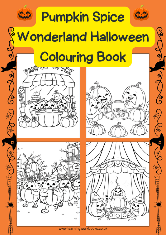 Pumpkin Spice Wonderland Halloween Colouring Book