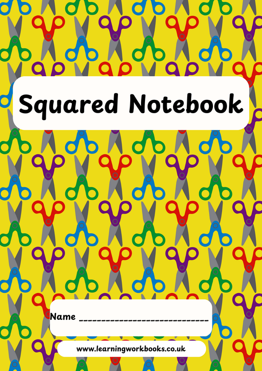 School Pattern 7mm Squared Notebook 16 (downloadable digital product)