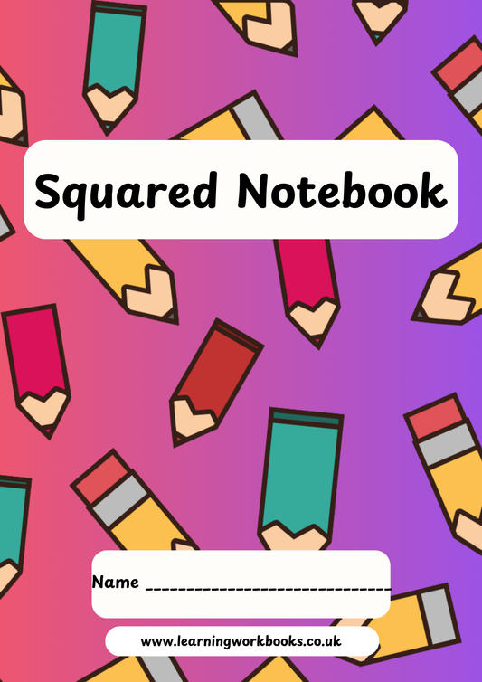 School Pattern 7mm Squared Notebook 11 (downloadable digital product)