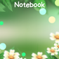 White Flowers with Green Background A4 Lined Notebook (Downloadable Ebook)