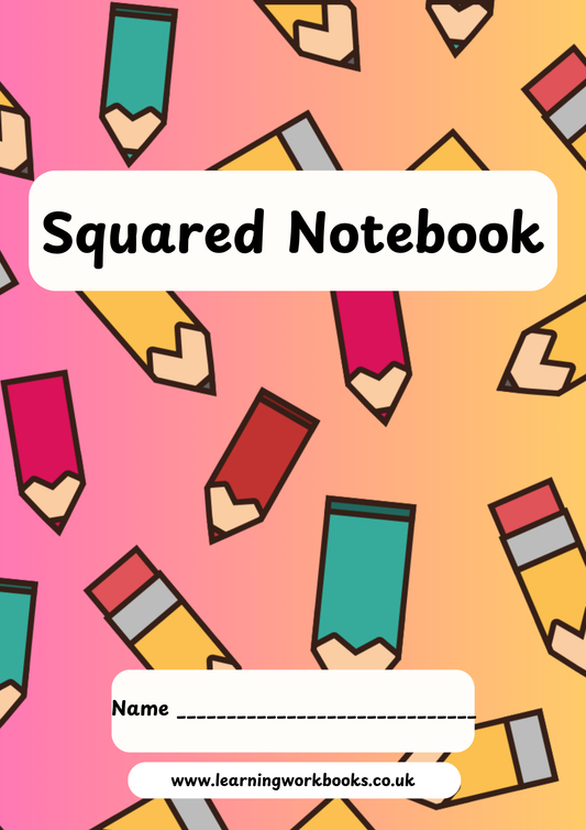 School Pattern 7mm Squared Notebook 10 (downloadable digital product)