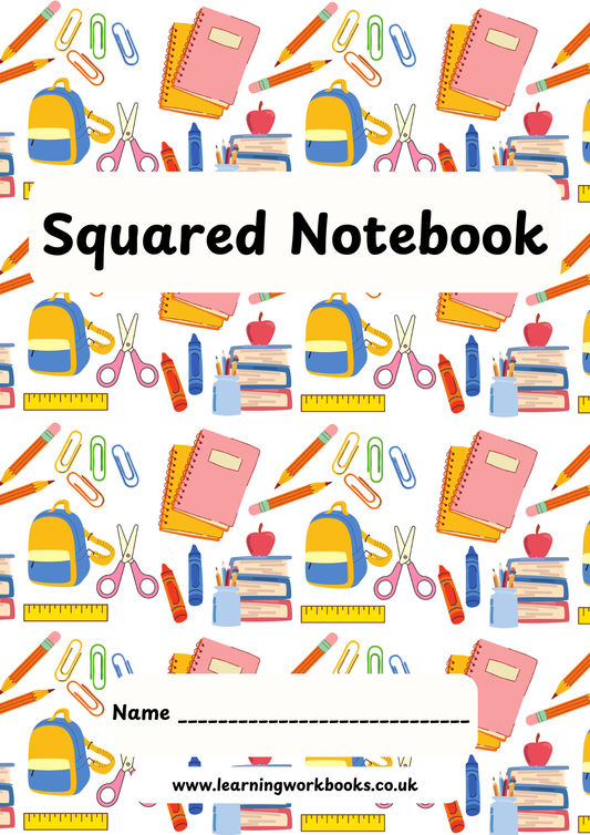 School Pattern 7mm Squared Notebook 14 (downloadable digital product)