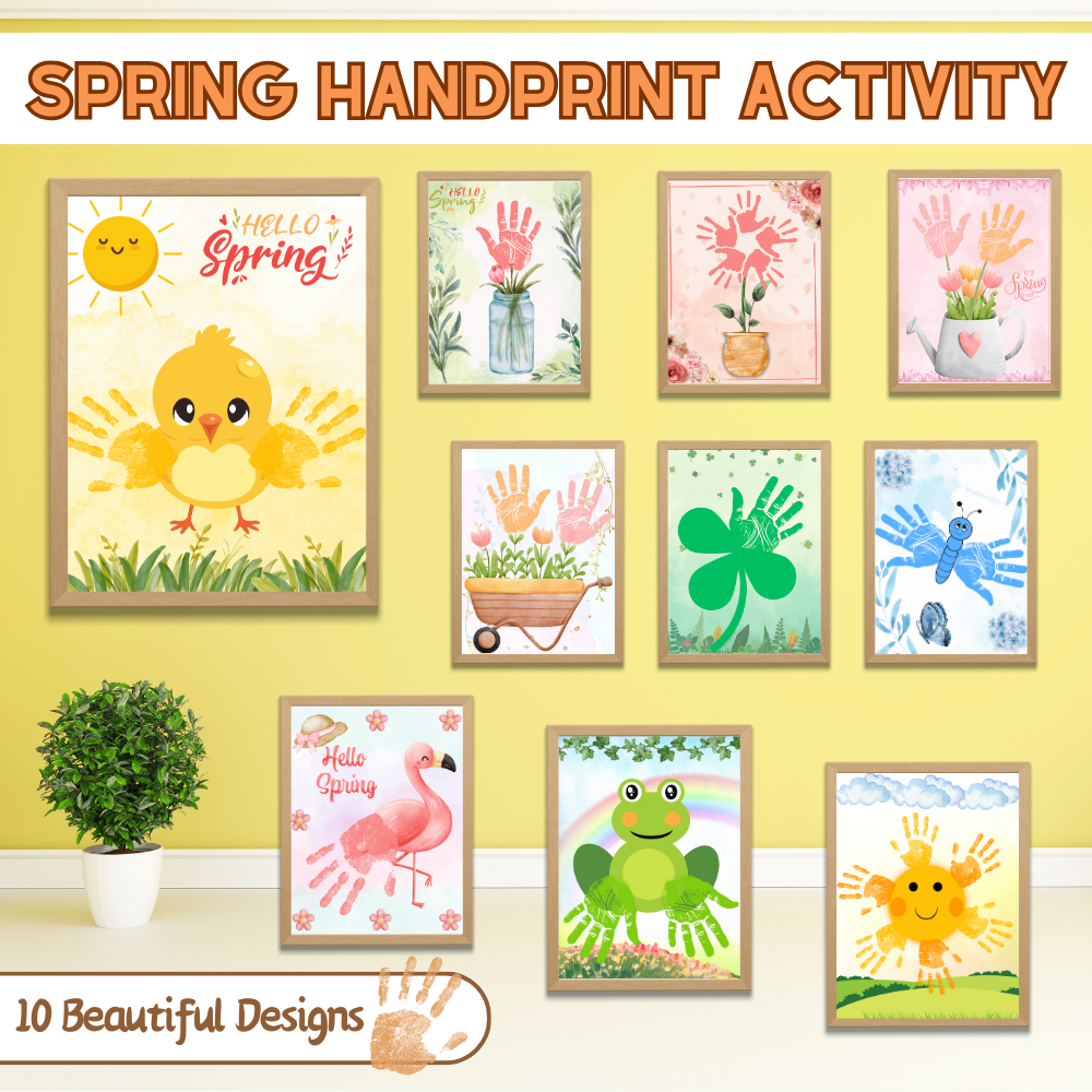 Spring Handprint Activity Booklet (downloadable digital product)