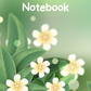 White Flowers with Green Leaves A4 Lined Notebook (Downloadable Ebook)