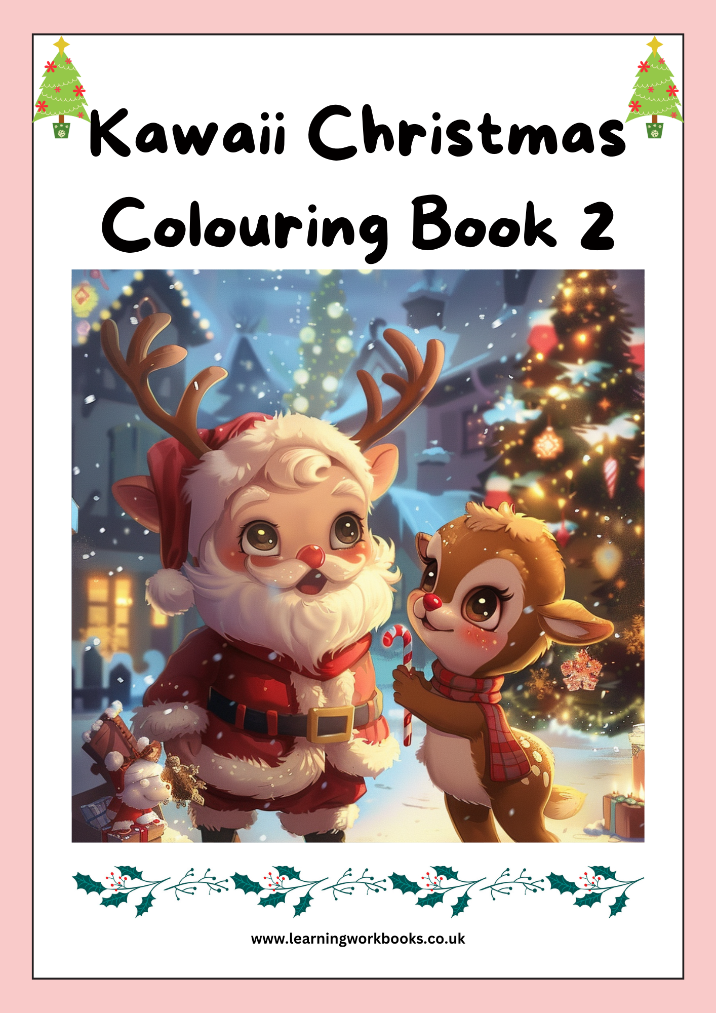 Kawaii Christmas Colouring Book 2 (downloadable digital product)