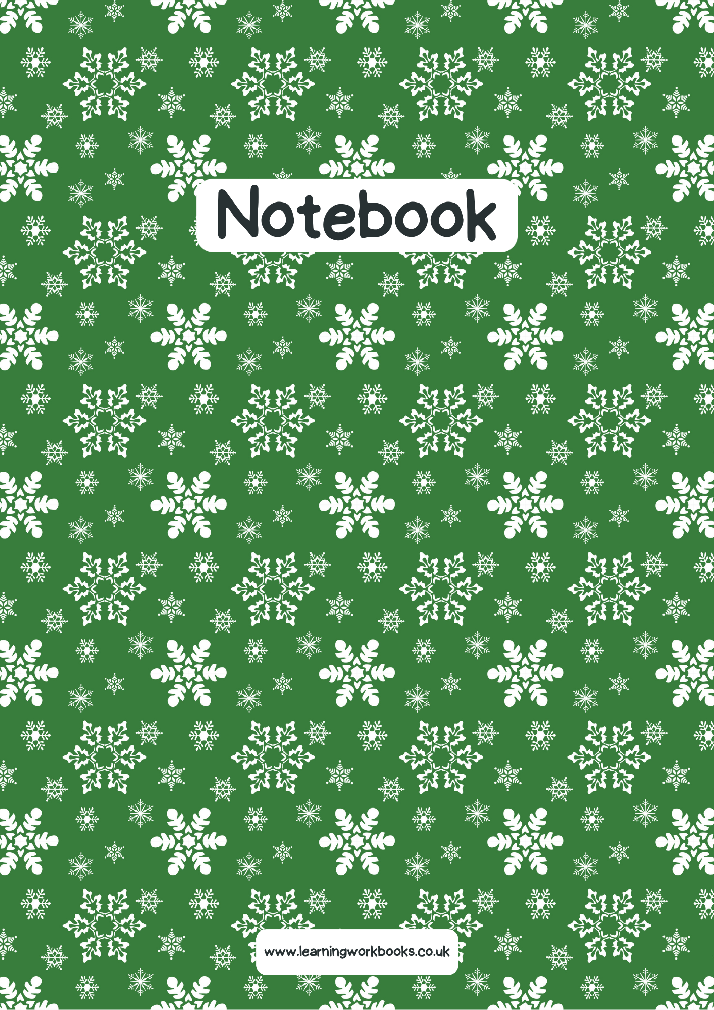 Snowflake A4 Lined Notebook 6 (downloadable digital product)