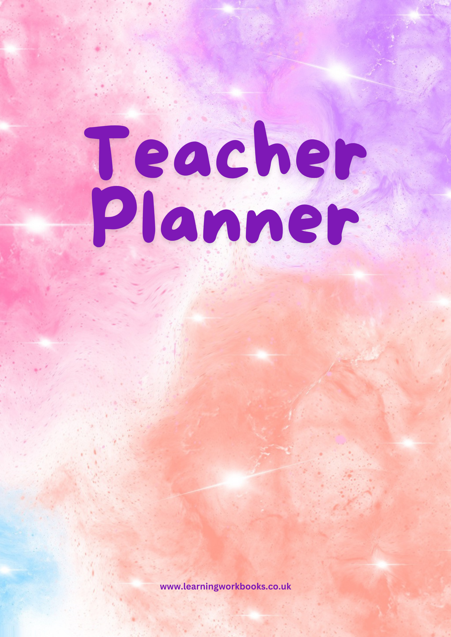 Pink, Purple and Orange Galaxy Teacher Planner