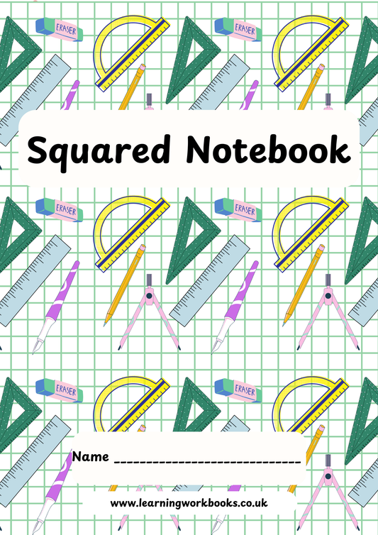 School Pattern 7mm Squared Notebook 15 (downloadable digital product)