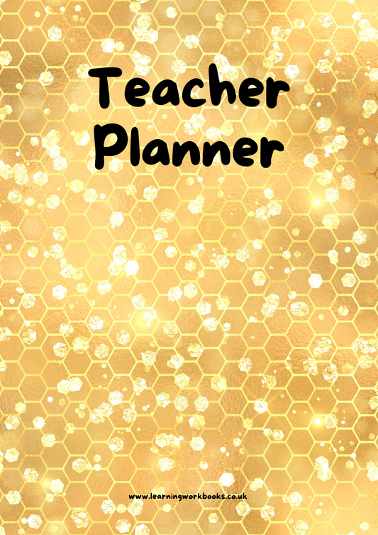 Honey Gold with Honeycomb Pattern Teacher Planner