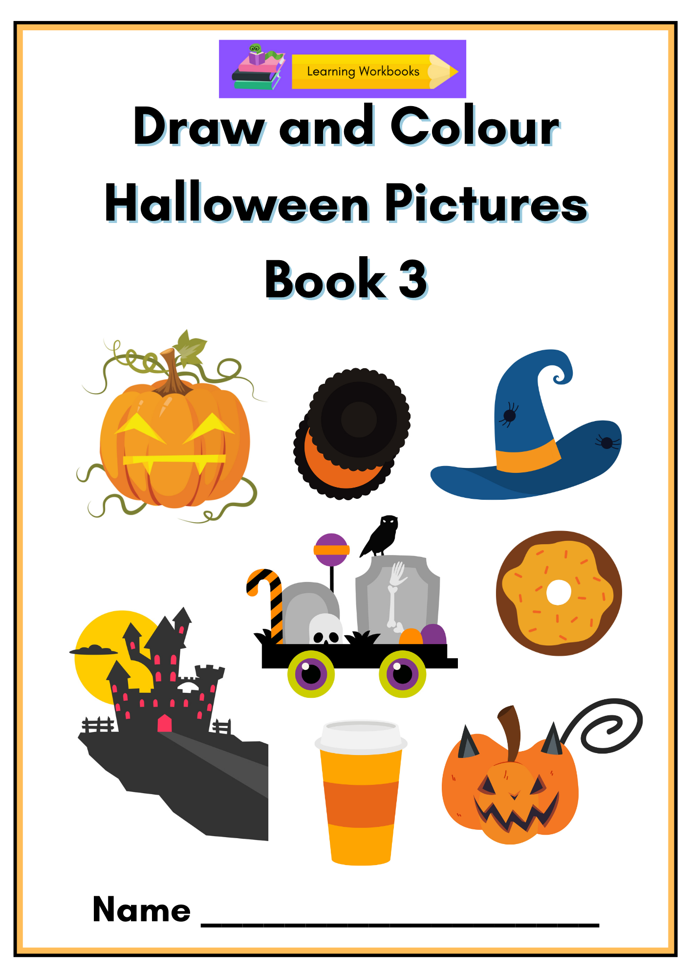 Draw and Colour Halloween Pictures Book 3