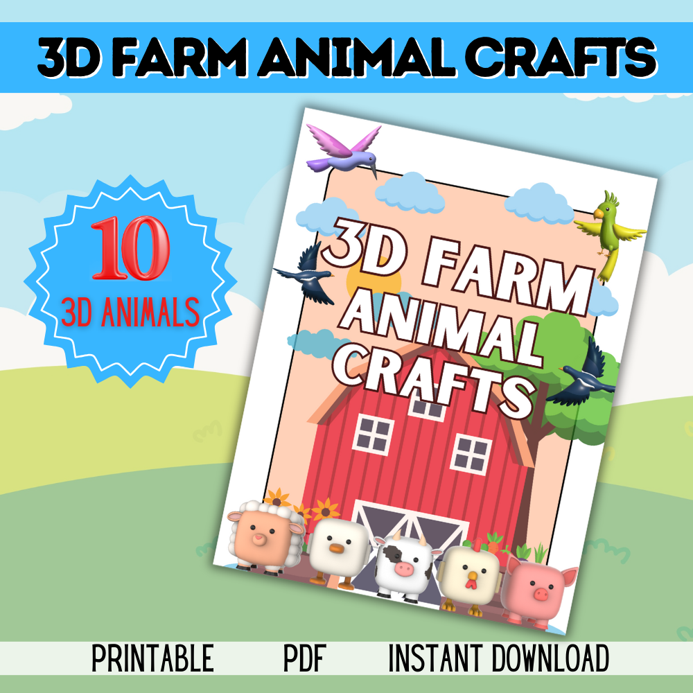 3D Farm Animal Crafts (downloadable digital product)