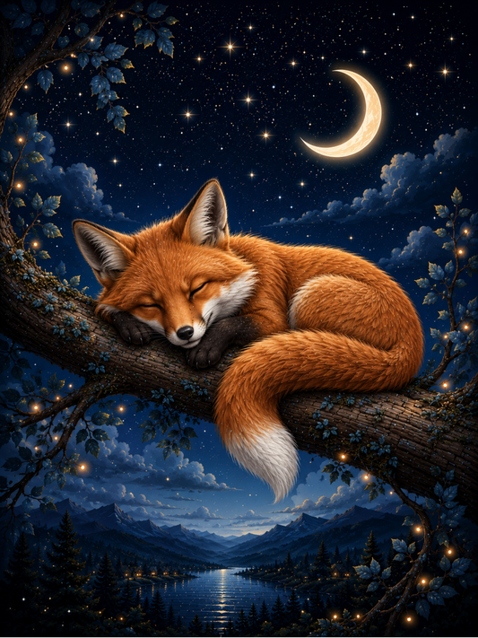 Sleeping Fox on a Branch / Foxes Printable Art 2 / Premium Printable Digital Download