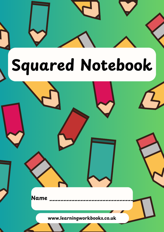 School Pattern 7mm Squared Notebook 13 (downloadable digital product)