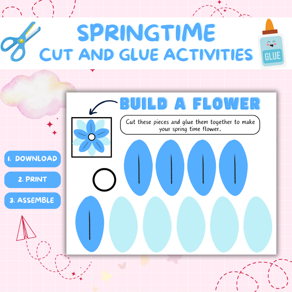Build a Flower Arts and Crafts Template (downloadable digital product)
