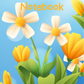 White and Yellow Flowers A4 Lined Notebook (Downloadable Ebook)