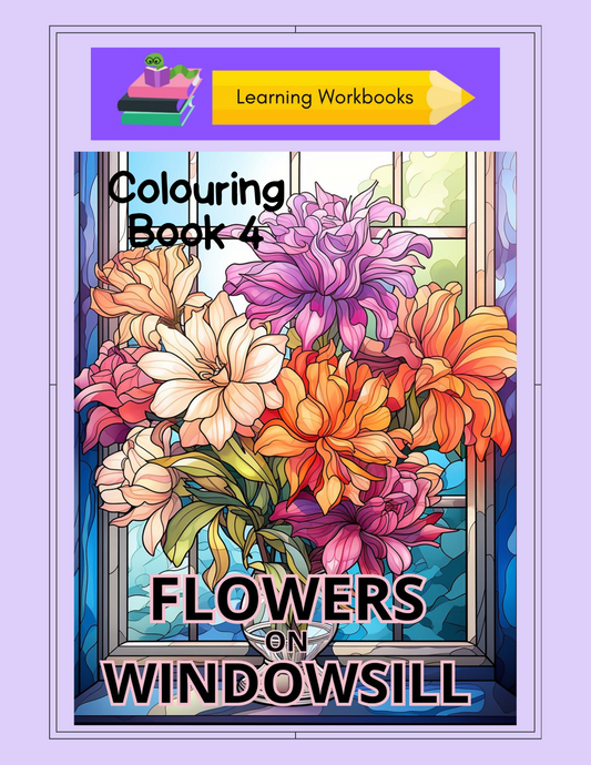 Flowers on Windowsill Colouring Book 4