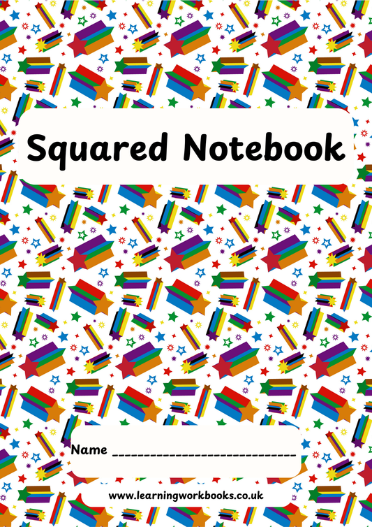 School Pattern 7mm Squared Notebook 18 (downloadable digital product)